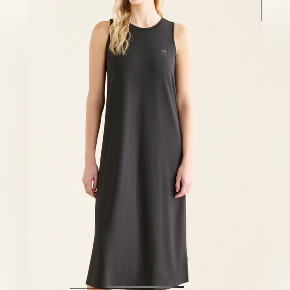 Roots Soft Brown/Olive Organic Maxi Scoop Neck  Sleeveless Tank Dress